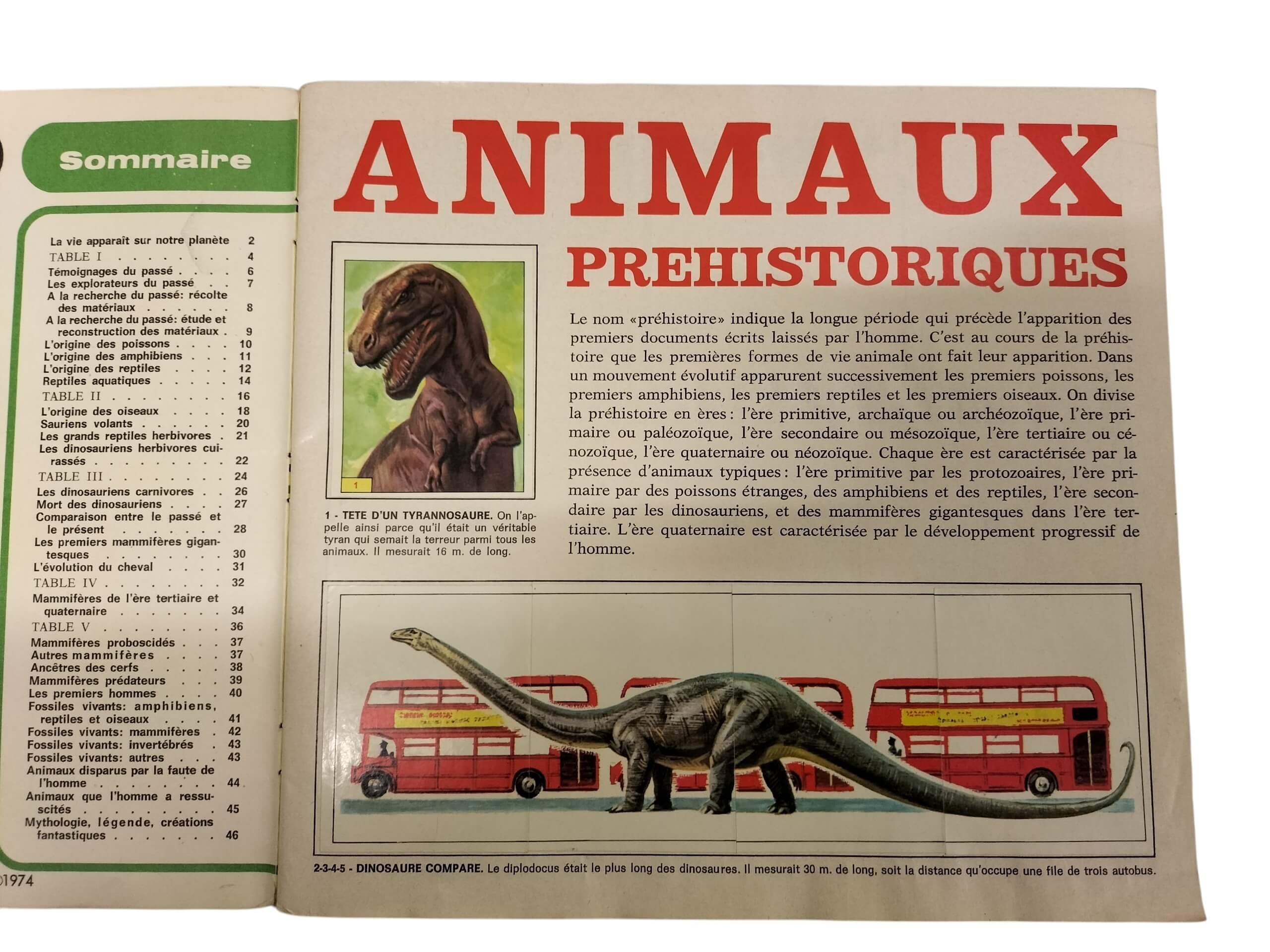 album panini animaux préhistorique 1974 vintage